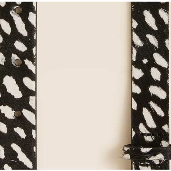 J.Crew Thin Belt in Printed Calf Hair – Black Multi – XS – NWT - Picture 2 of 2